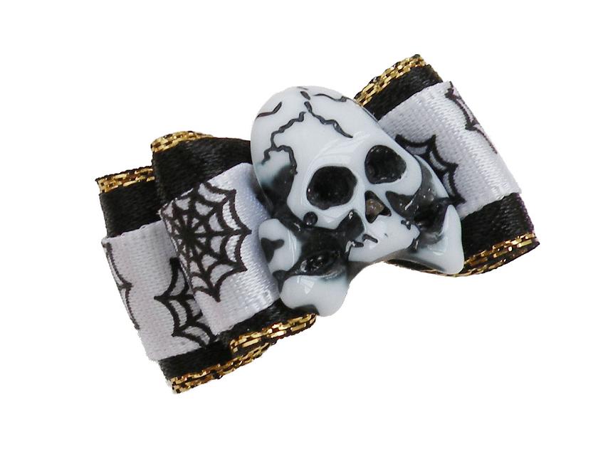 宠物饰品万圣节黑白骷髅狗头花_青岛宠爱宠嘉宠物日用品有限公司参展